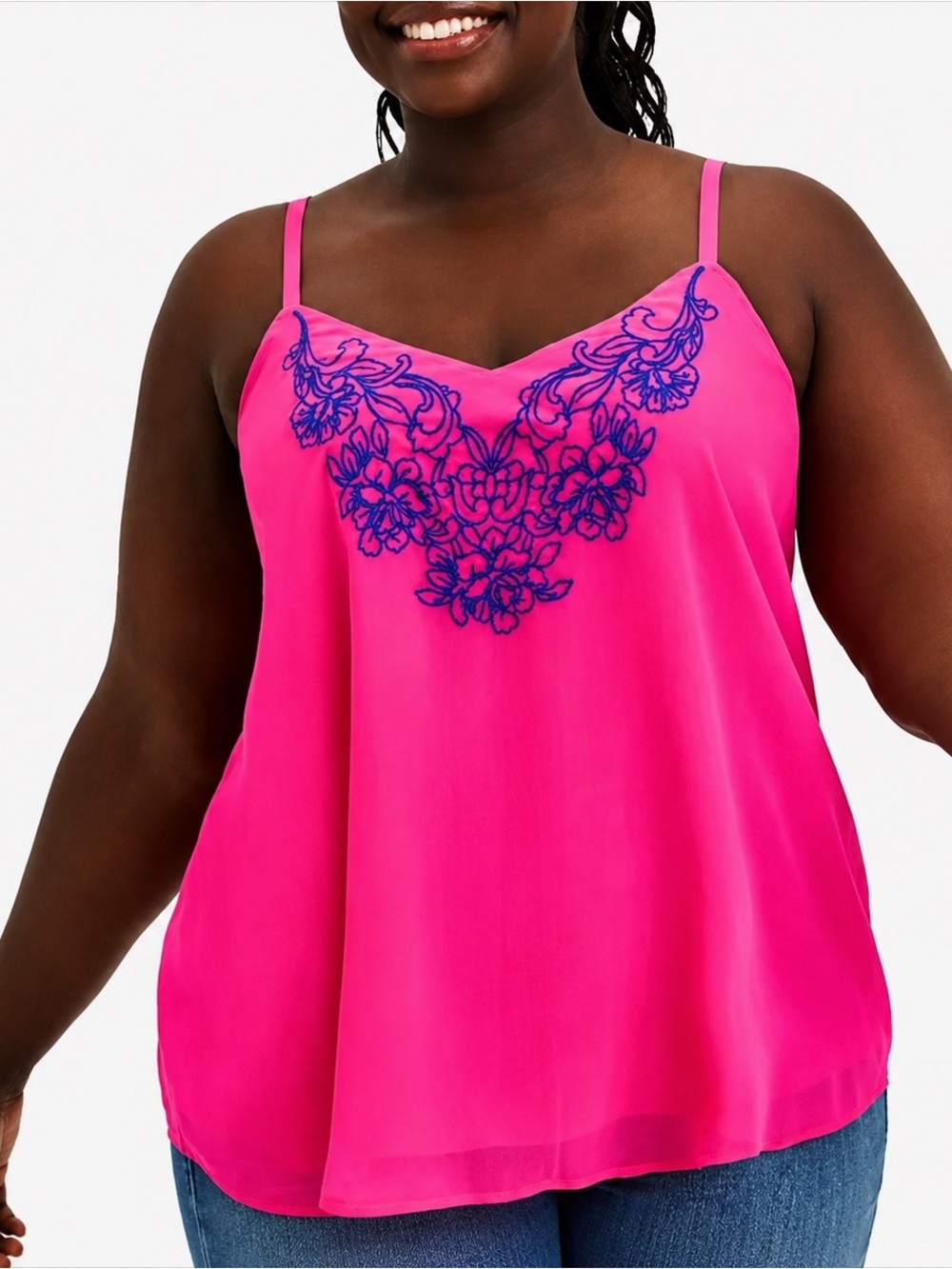 Torrid Sophie Pink Embroidered Swing Cami Top
